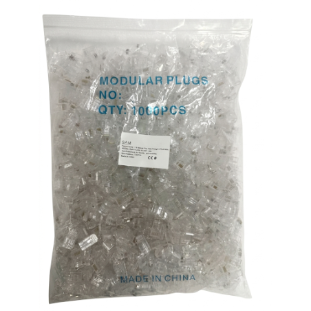 PLUG RJ45 UTP Cat.6 traversante 50u (Pack 50 pièces)