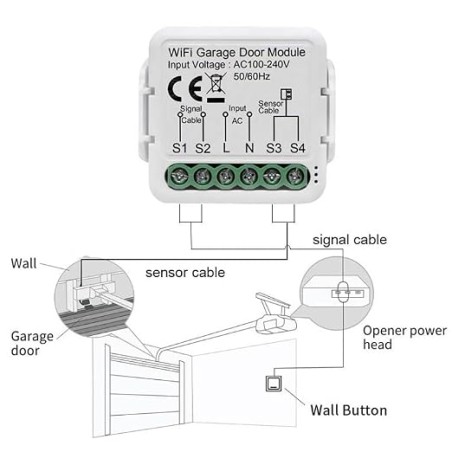 Module WiFi de commande de portail | Contrôleur de porte Wi-Fi SmartLife ou application Tuya Smart